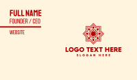 Red Flower Pattern Business Card Preview