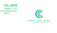 Green Letter C Business Card Design