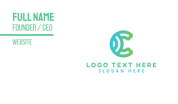Green Letter C Business Card Design Image Preview