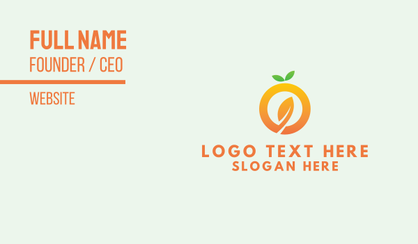 Orange Leaf Fruit Business Card Design Image Preview