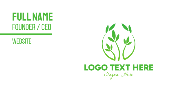 Green Vine Badge Business Card Design Image Preview