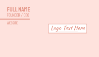 Feminine Signature Text Business Card Design