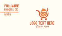Orange Food Shopping Cart Business Card Image Preview
