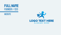 Blue Busy Businessman  Business Card Preview