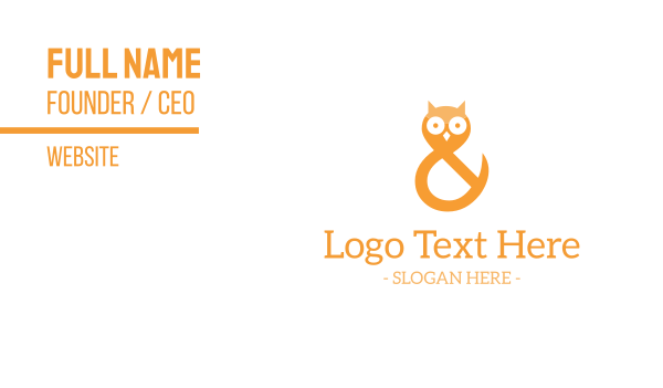 Ampersand Owl Business Card Design