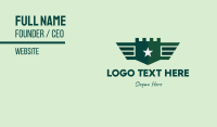 Green Military Shield Badge Business Card Image Preview