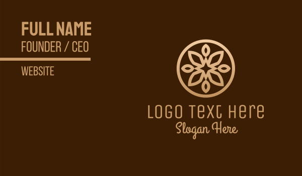 Golden Brown Flower Shape Business Card Design Image Preview