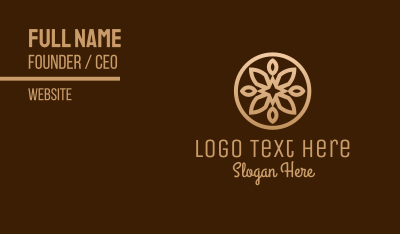 Golden Brown Flower Shape Business Card Image Preview