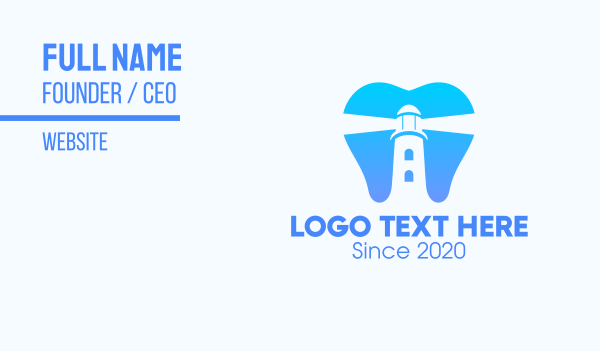 Blue Dental Lighthouse Business Card Design Image Preview