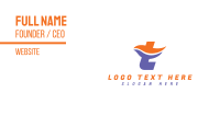Orange Blue T Wave Business Card Image Preview