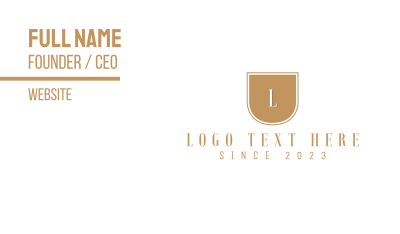 Golden Letter Emblem Business Card Image Preview