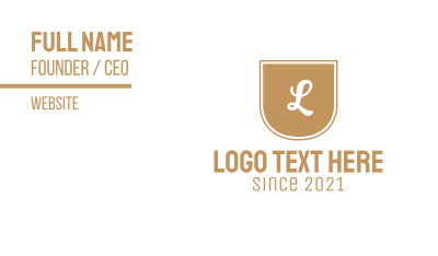 Golden Letter Emblem Business Card