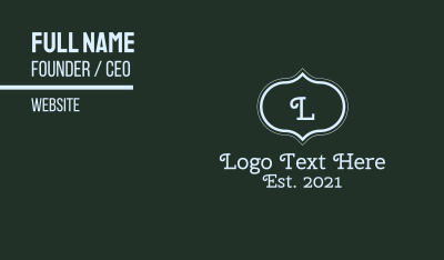 Elegant Lux Emblem Letter Business Card