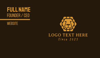 Golden Lion Emblem Business Card