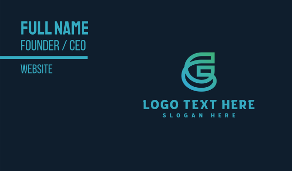Teal Letter G Outline Business Card Design Image Preview