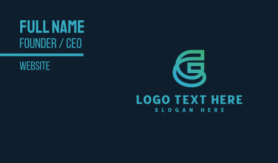 Teal Letter G Outline Business Card Image Preview