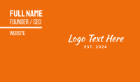 Orange & White Text Business Card Design