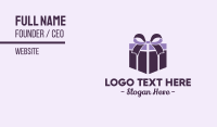 Purple Gift Present Business Card Image Preview