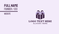 Purple Gift Present Business Card Preview