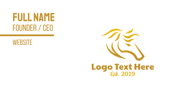 Gold Horse Stroke Business Card Design Image Preview