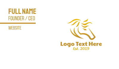 Gold Horse Stroke Business Card Image Preview