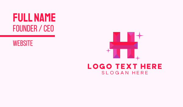 Shiny Gem Letter H Business Card Design Image Preview