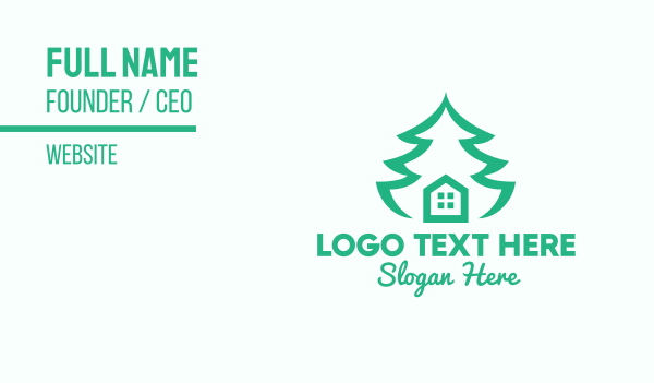 Green Pine Tree House Business Card Design Image Preview