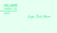 Green Brushstroke Wordmark Business Card Design