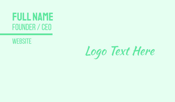 Green Brushstroke Wordmark Business Card Design Image Preview