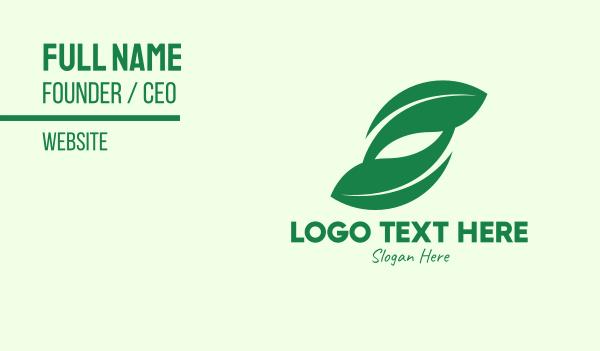 Green Eco Leaves Business Card Design Image Preview