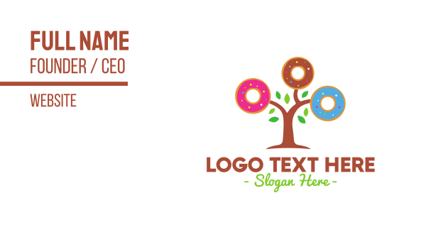 Colorful Doughnut Tree Business Card Design Image Preview