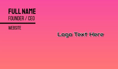 Digital Modern Pink Text Business Card Image Preview