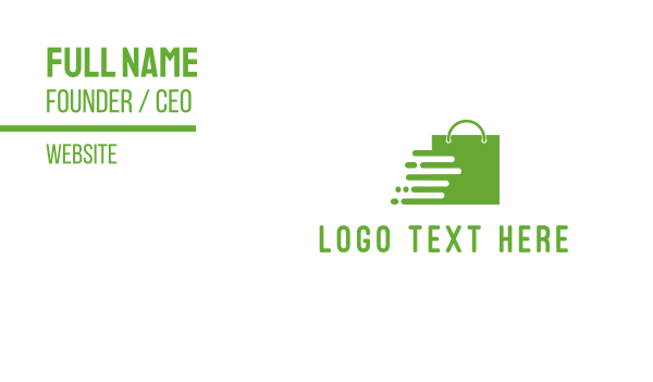 Green Shopping Bag Business Card Design Image Preview