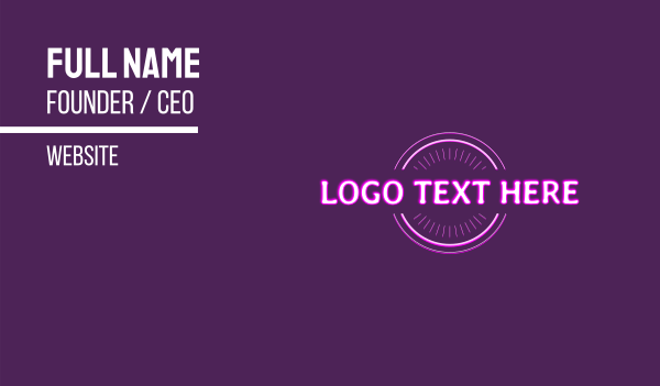 Neon Text Bar Wordmark Business Card Design Image Preview