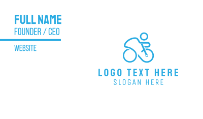 Blue Cyclist Business Card Image Preview