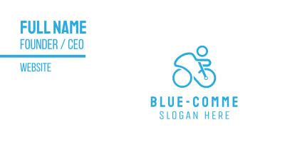 Blue Cyclist Business Card Image Preview