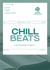Minimal Chill Music Listening Party Flyer Design
