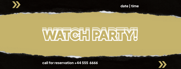 Watch Party Facebook Cover Design Image Preview