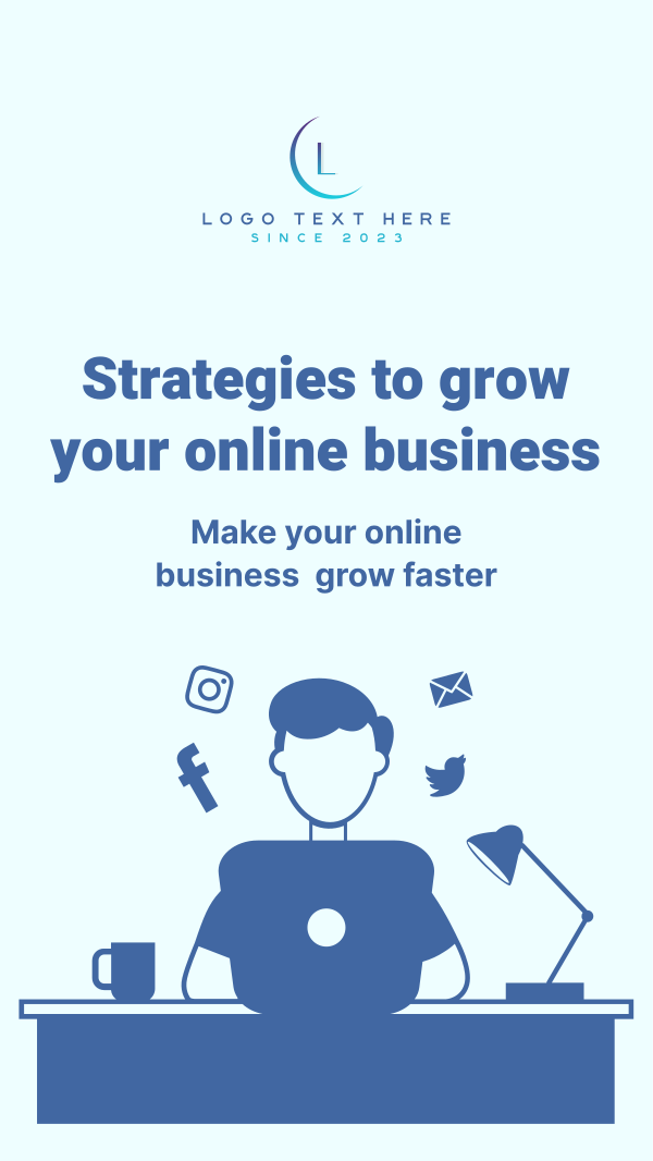 Growing Online Business Facebook Story Design Image Preview
