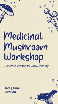 Monoline Mushroom Workshop Instagram Reel Design