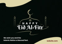 Eid Al-Fitr Strokes Postcard Image Preview