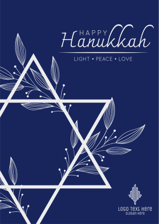 Floral Hanukkah Star Flyer