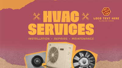 Retro HVAC Service Facebook event cover Image Preview