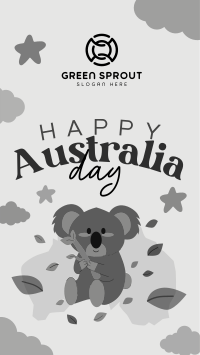 Koala Australia Day TikTok Video Image Preview