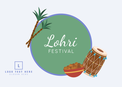 Lohri Fest Badge Postcard Image Preview