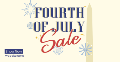 4th of July Text Sale Facebook ad Image Preview
