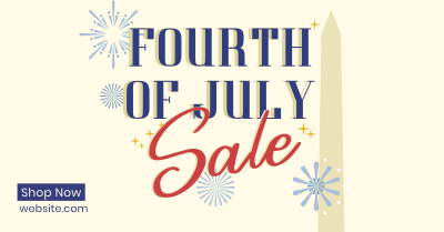 4th of July Text Sale Facebook Ad Image Preview