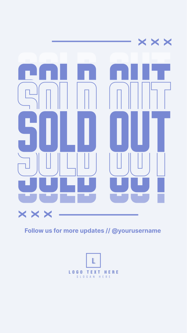 Sold Out Announcement Instagram Story Design