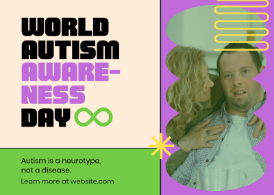 Bold Quirky Autism Day Postcard Image Preview