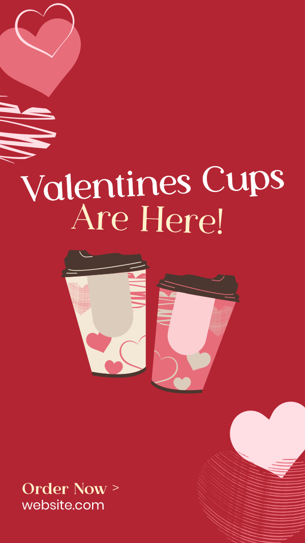 Valentines Cups Instagram Story Design Image Preview